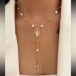 18k Gold Plated Bohemian cross necklace New